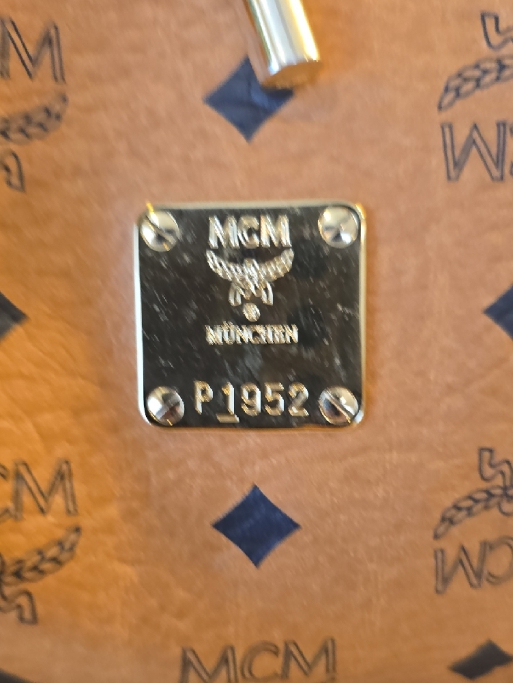 MCM Cognac Logo Drawstring Shoulder Bag with Gold Hardware - Picture 7 of 11